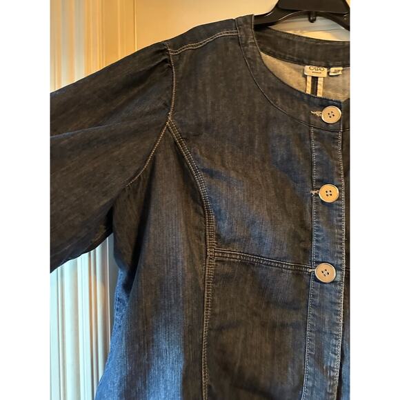 Cato Jacket Ladies 26/28W Denim 3/4 Sleeve Light Weight - Picture 2 of 15